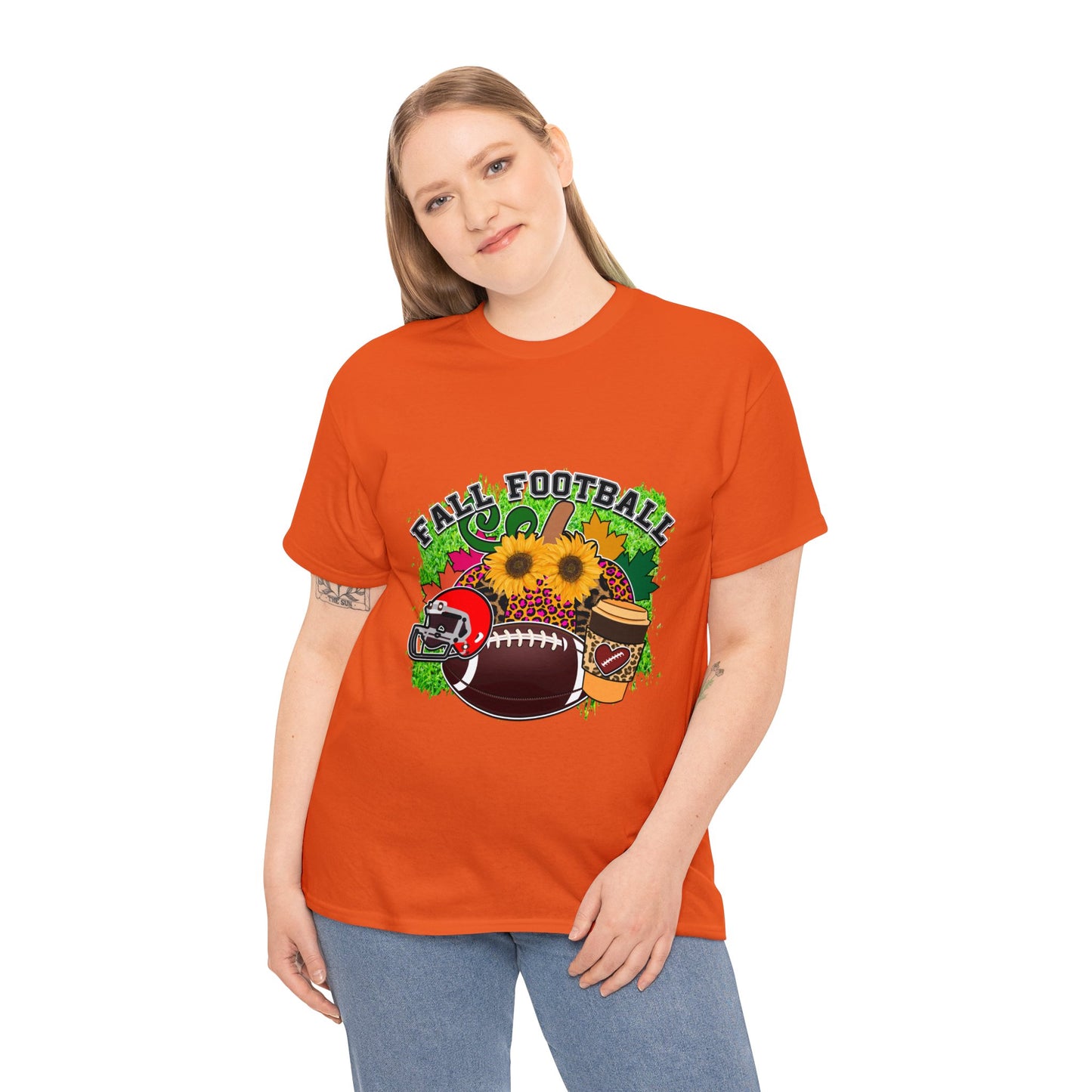 Fall Football- Unisex Heavy Cotton Tee