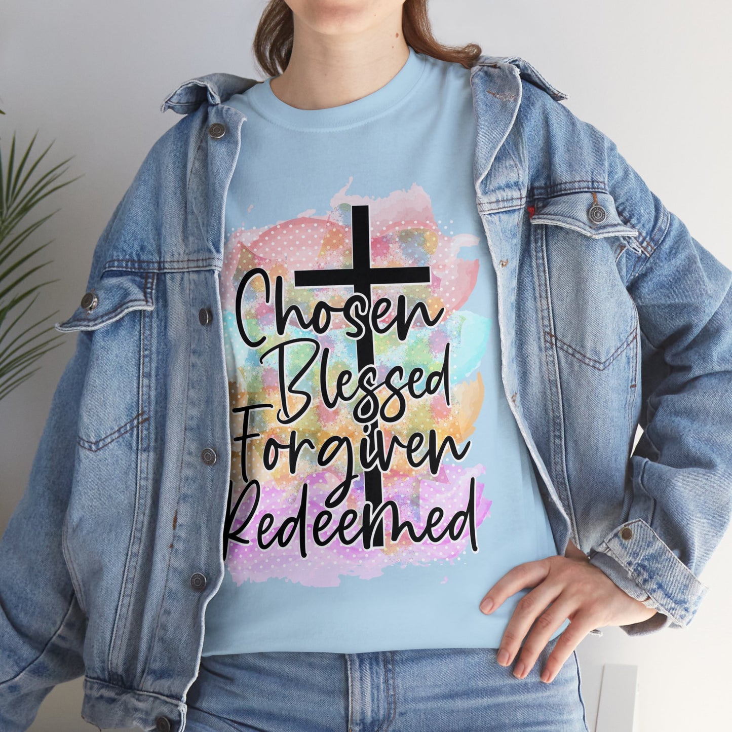 Chosen Blessed forgiven- Unisex Heavy Cotton Tee