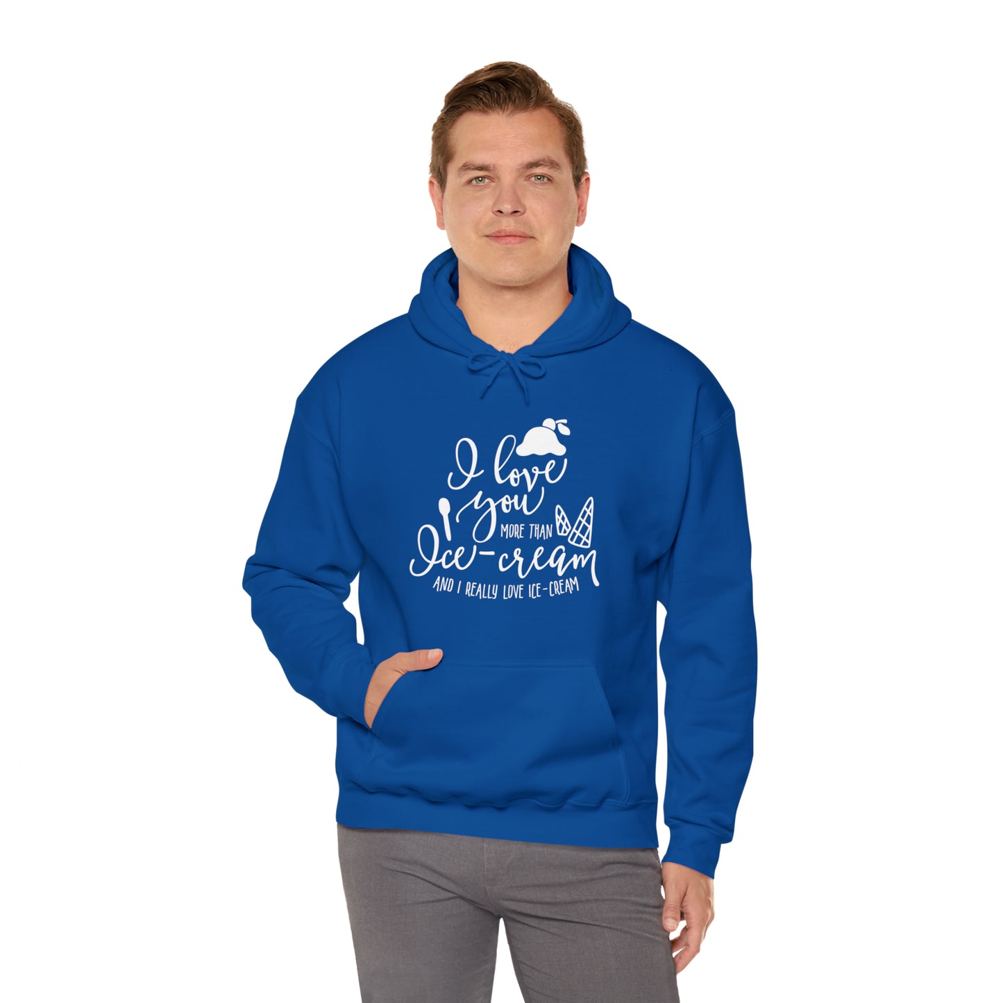 I love you more than icecream- Unisex Heavy Blend™ Hooded Sweatshirt