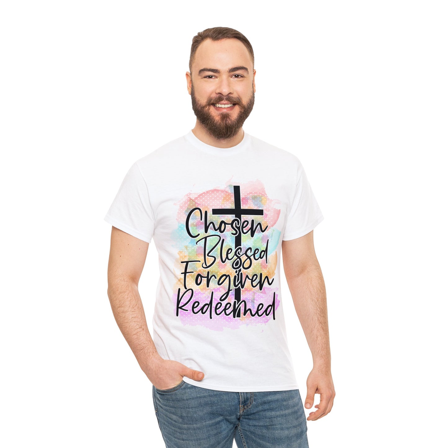 Chosen Blessed forgiven- Unisex Heavy Cotton Tee