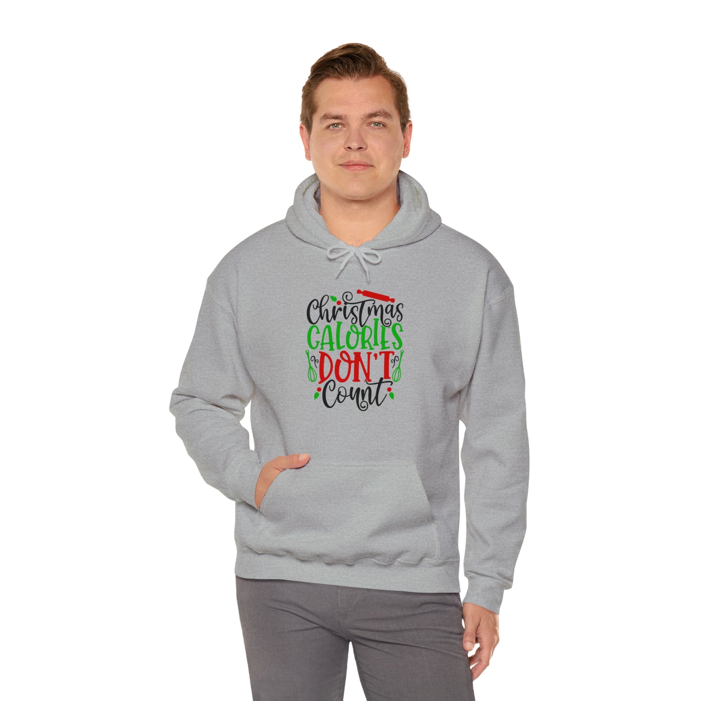 Christmas calories don't count- Unisex Heavy Blend™ Hooded Sweatshirt