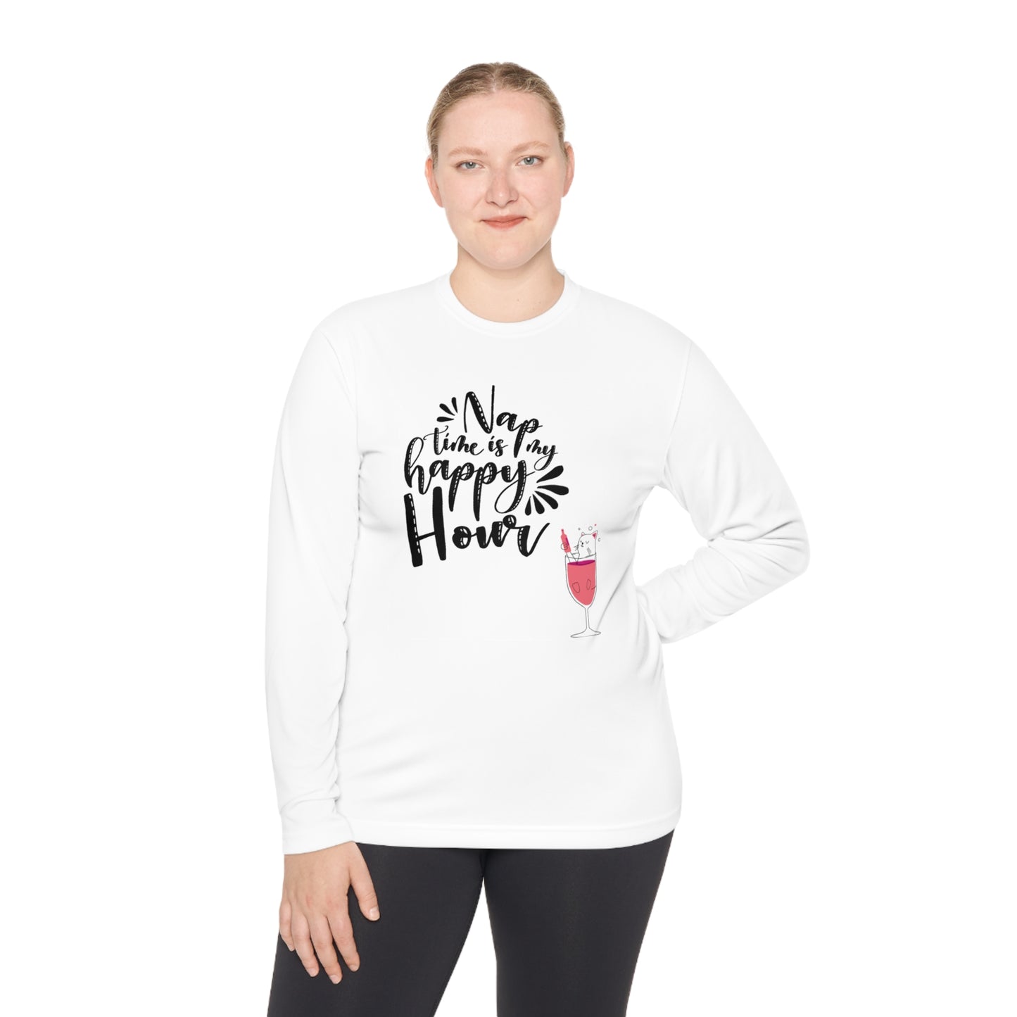 Nap time is happy hour- Unisex Lightweight Long Sleeve Tee