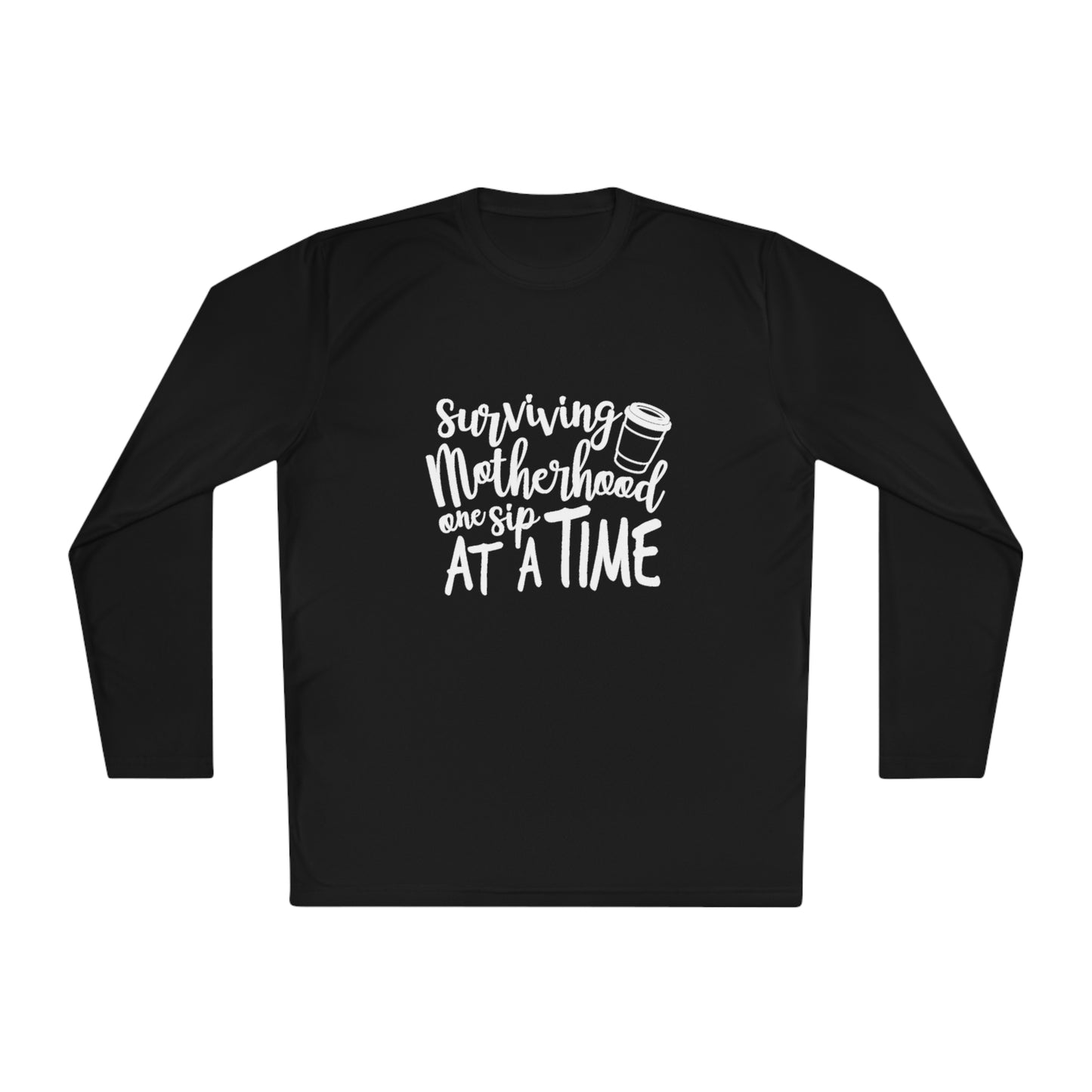 Motherhood one sip at a time- Unisex Lightweight Long Sleeve Tee