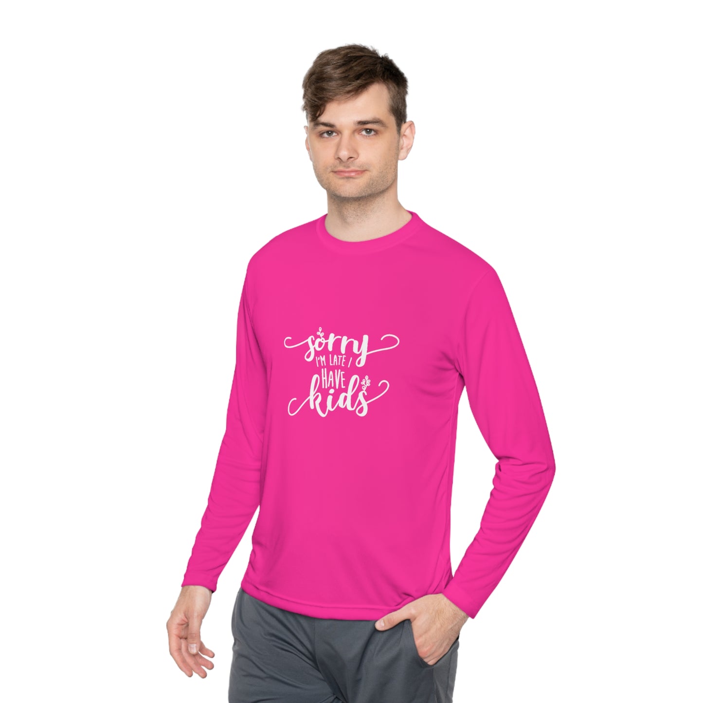 Sorry I'm late, I have kids- Unisex Lightweight Long Sleeve Tee