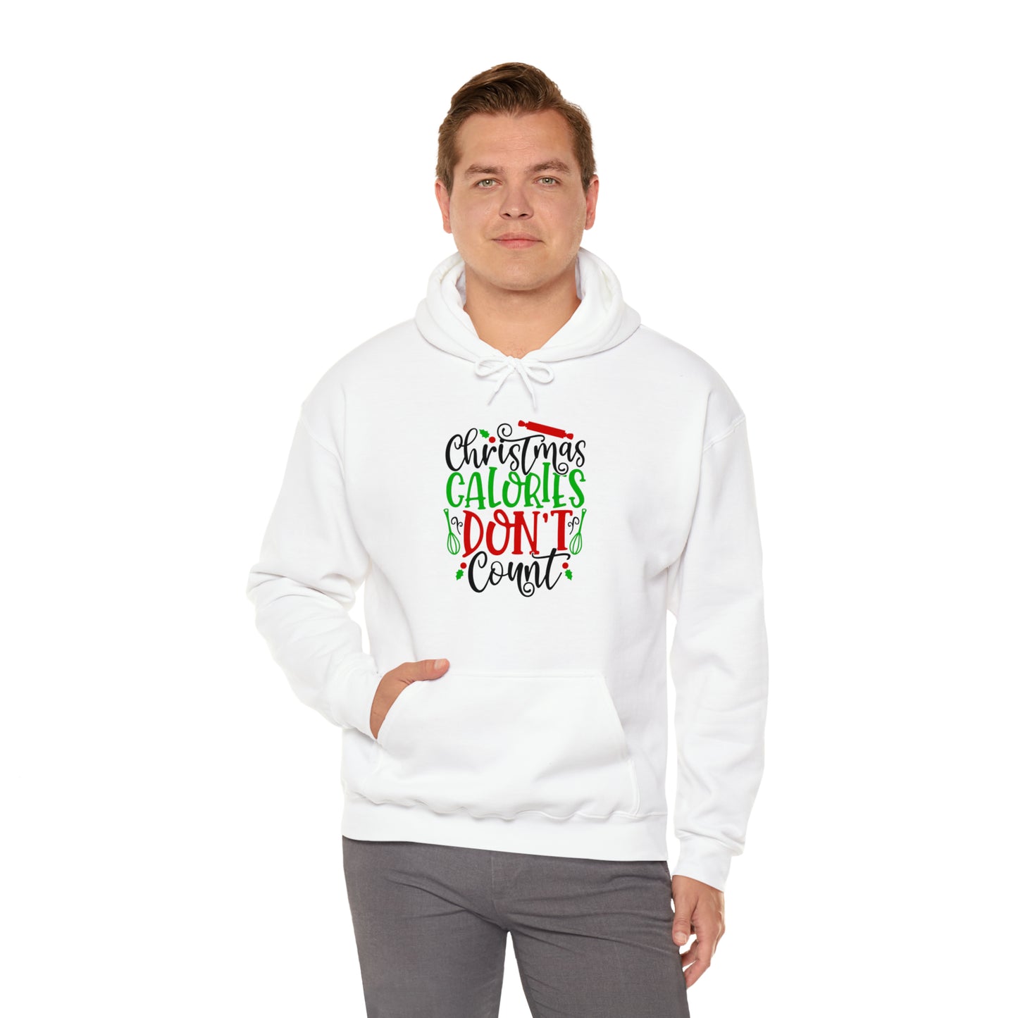 Christmas calories don't count- Unisex Heavy Blend™ Hooded Sweatshirt