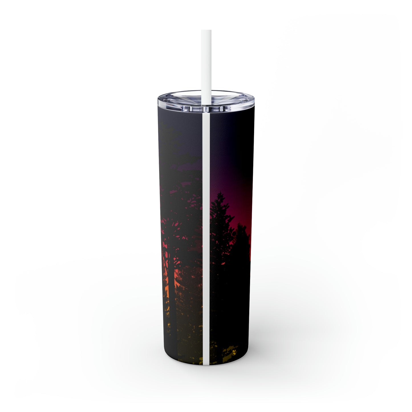 Night sunset- Skinny Tumbler with Straw, 20oz