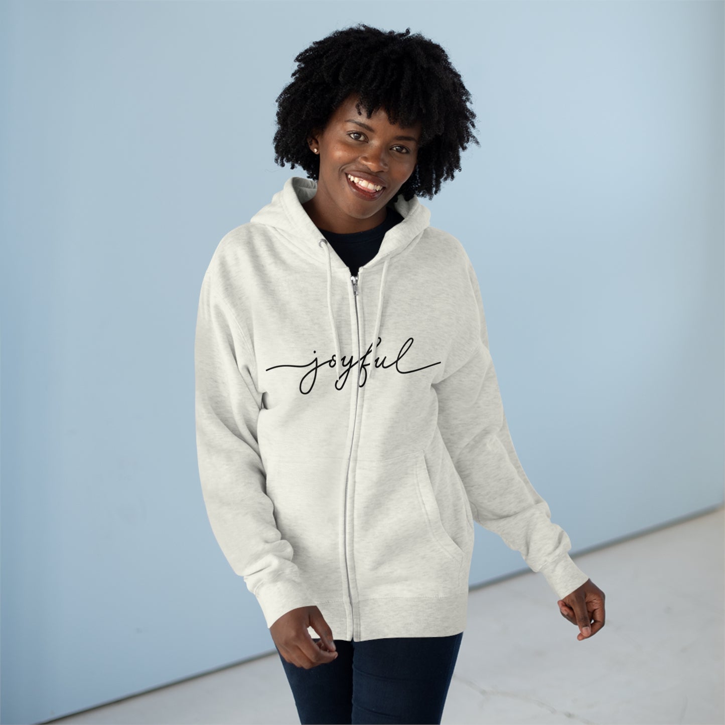 JOYFUL- Unisex Premium Full Zip Hoodie