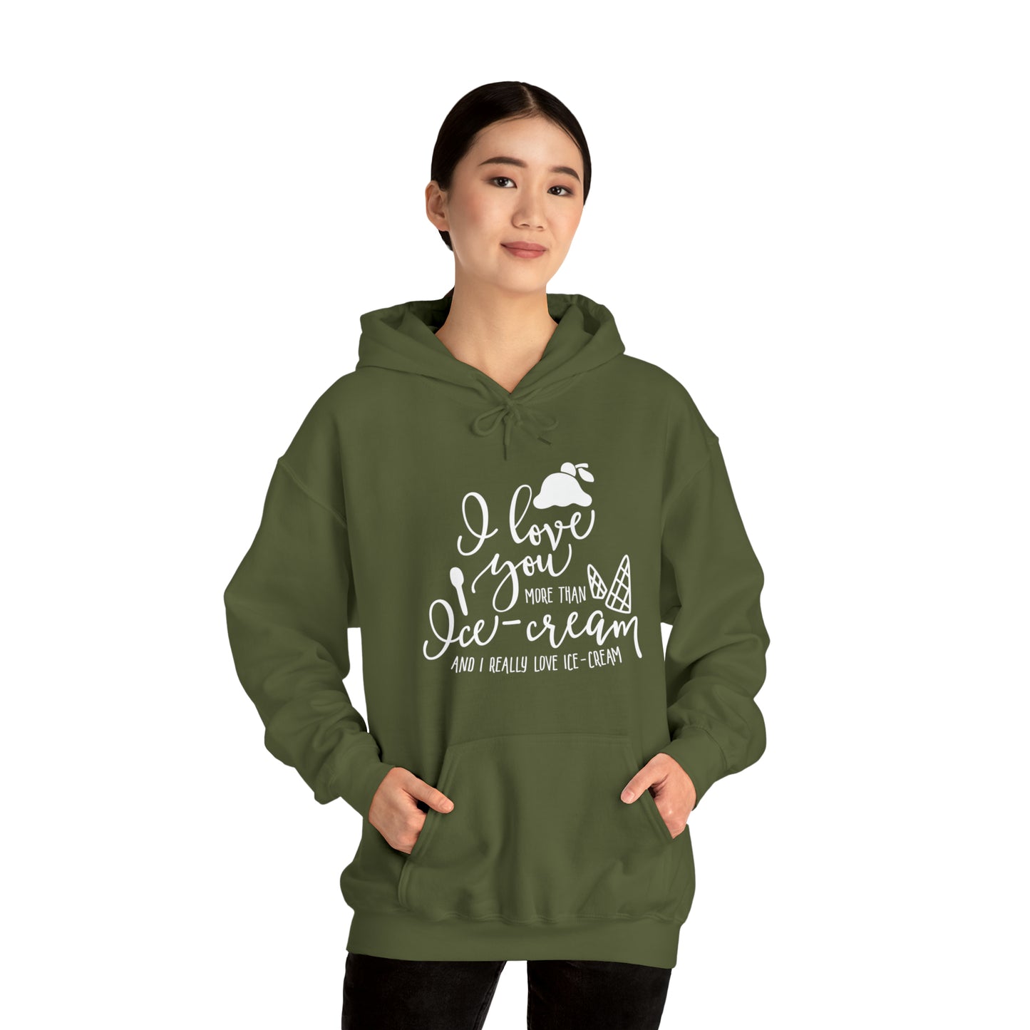 I love you more than icecream- Unisex Heavy Blend™ Hooded Sweatshirt