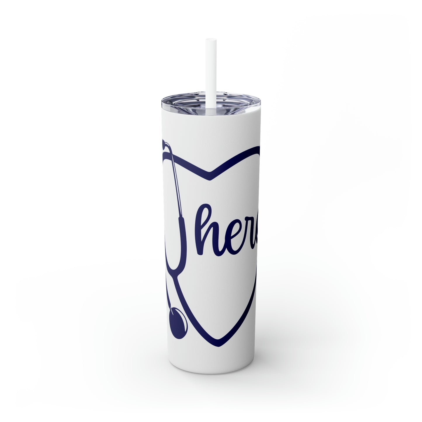 Hero-Skinny Tumbler with Straw, 20oz