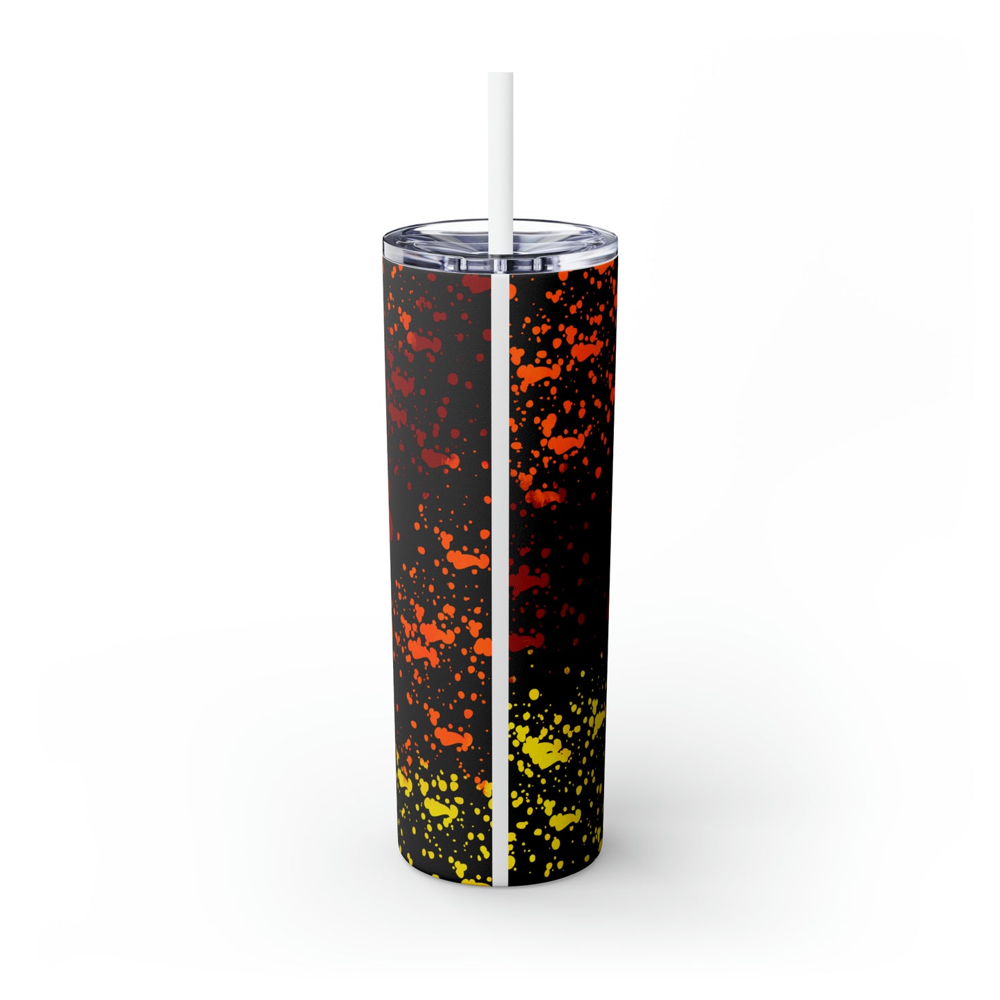 Sunset Paw Print - Skinny Tumbler with Straw, 20oz