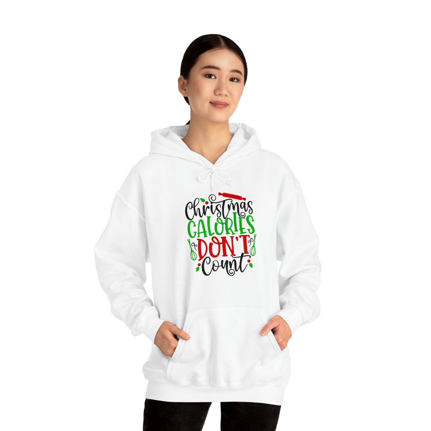 Christmas calories don't count- Unisex Heavy Blend™ Hooded Sweatshirt