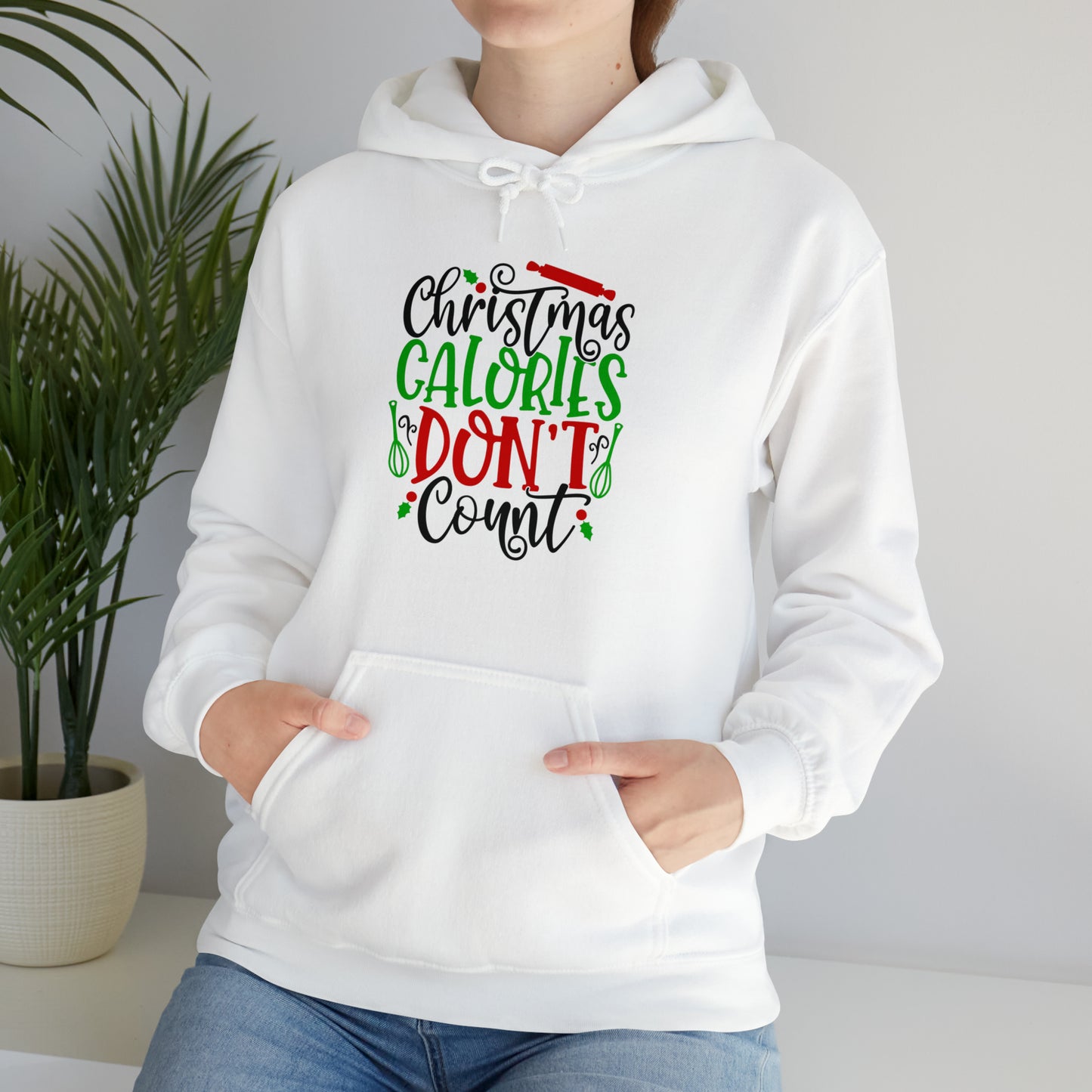 Christmas calories don't count- Unisex Heavy Blend™ Hooded Sweatshirt