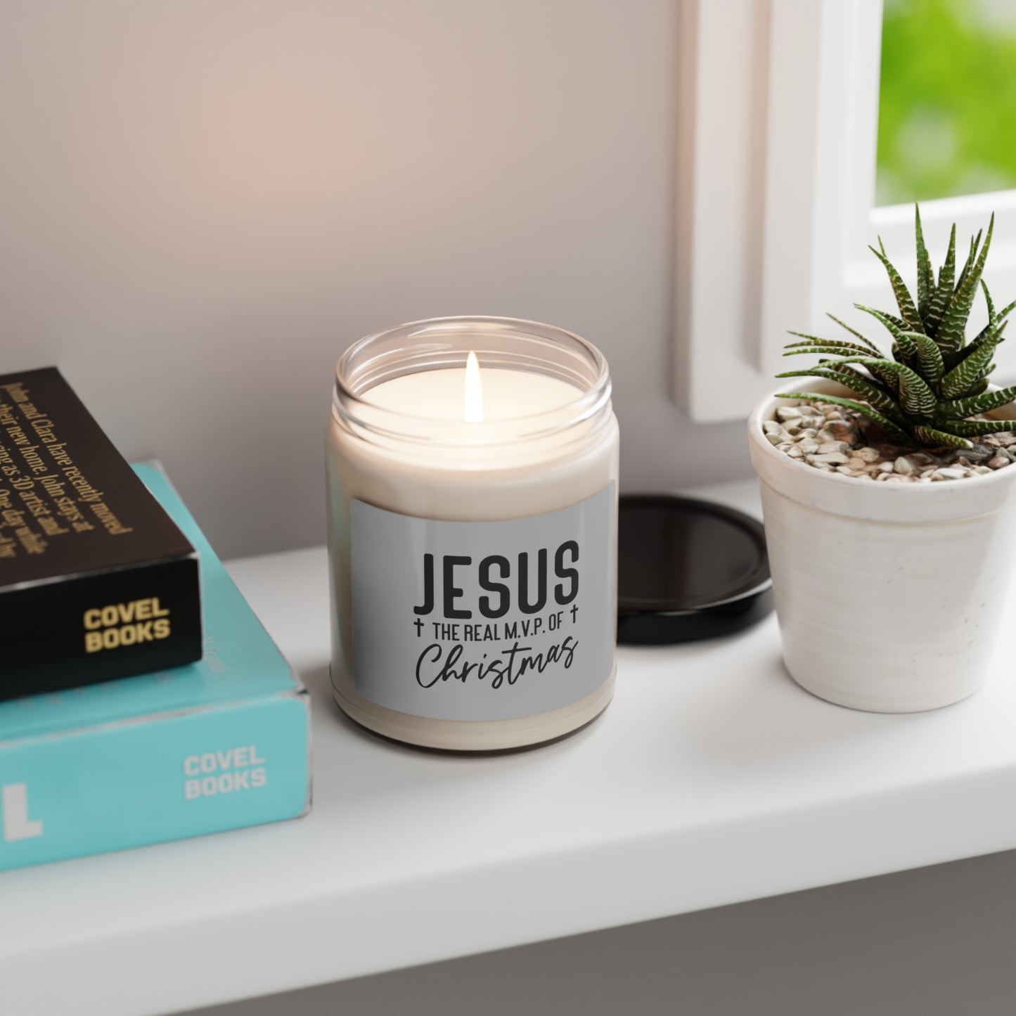 Jesus is the MVP - Cotton Scented Soy Candle, 9oz