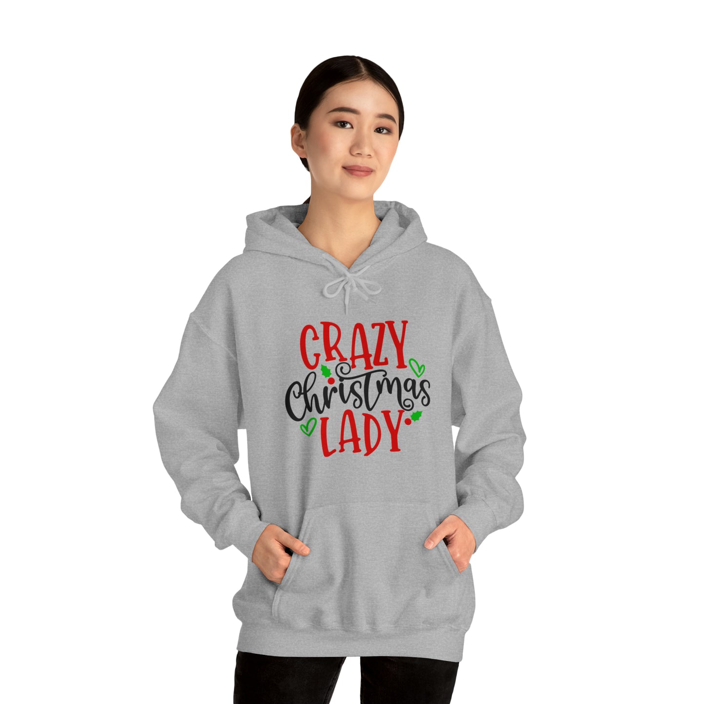 Crazy Christmas Lady - Unisex Heavy Blend™ Hooded Sweatshirt