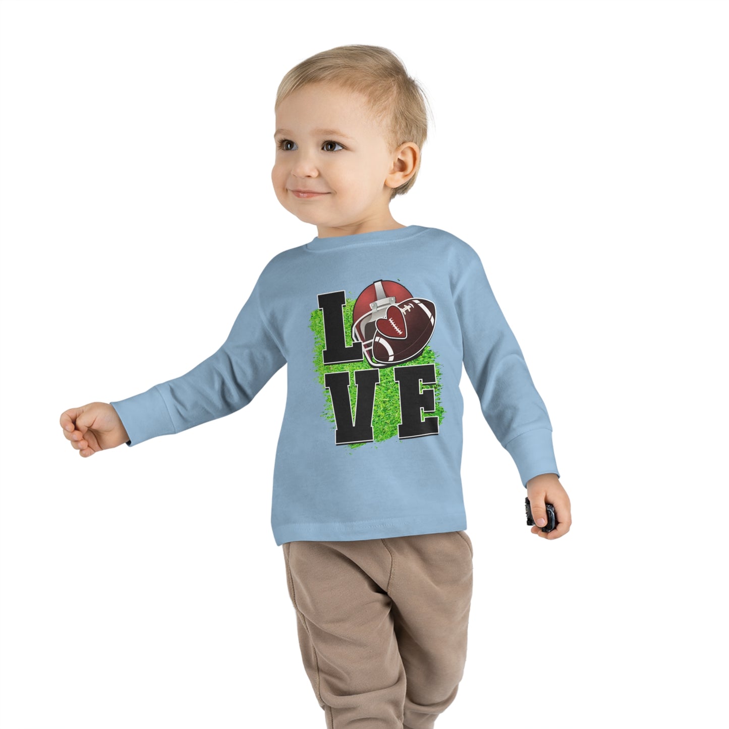 I love football-Toddler Long Sleeve Tee