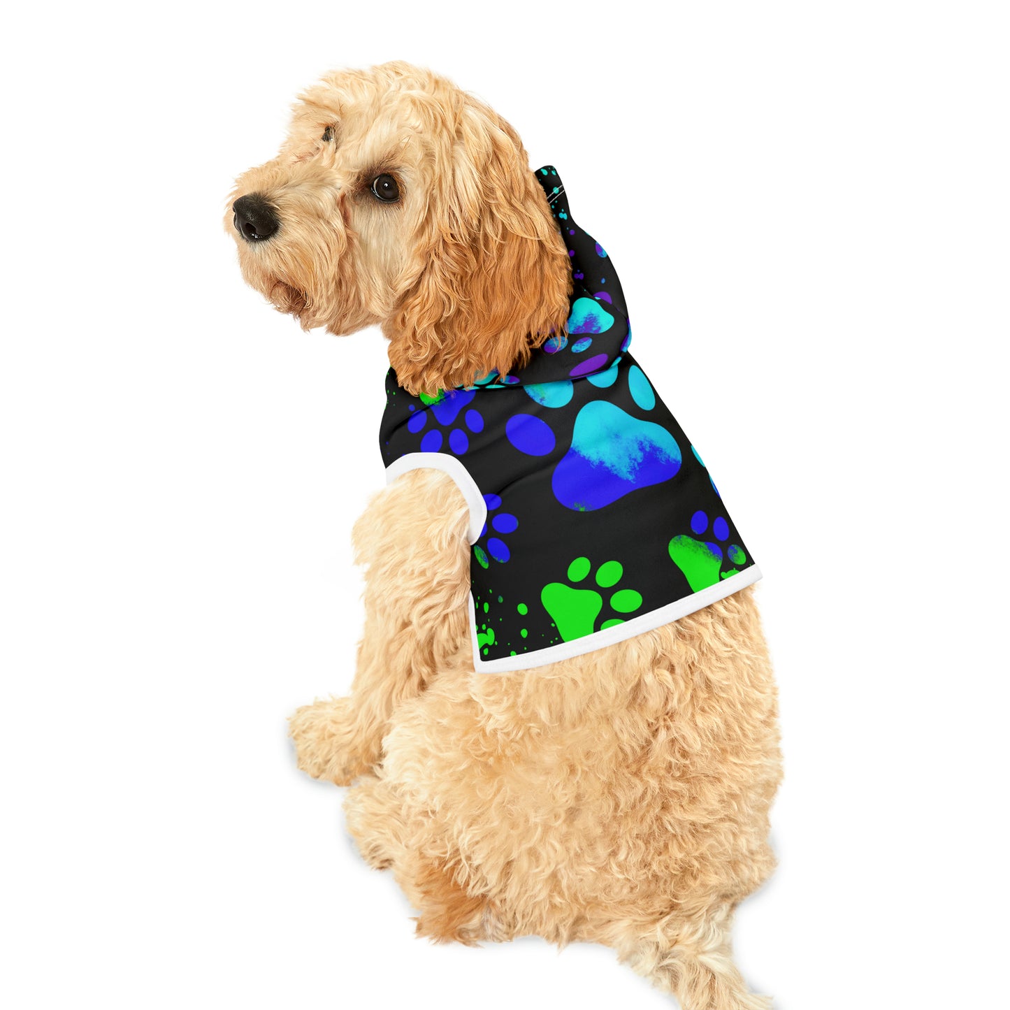 Blue and Purple Paw- Pet Hoodie