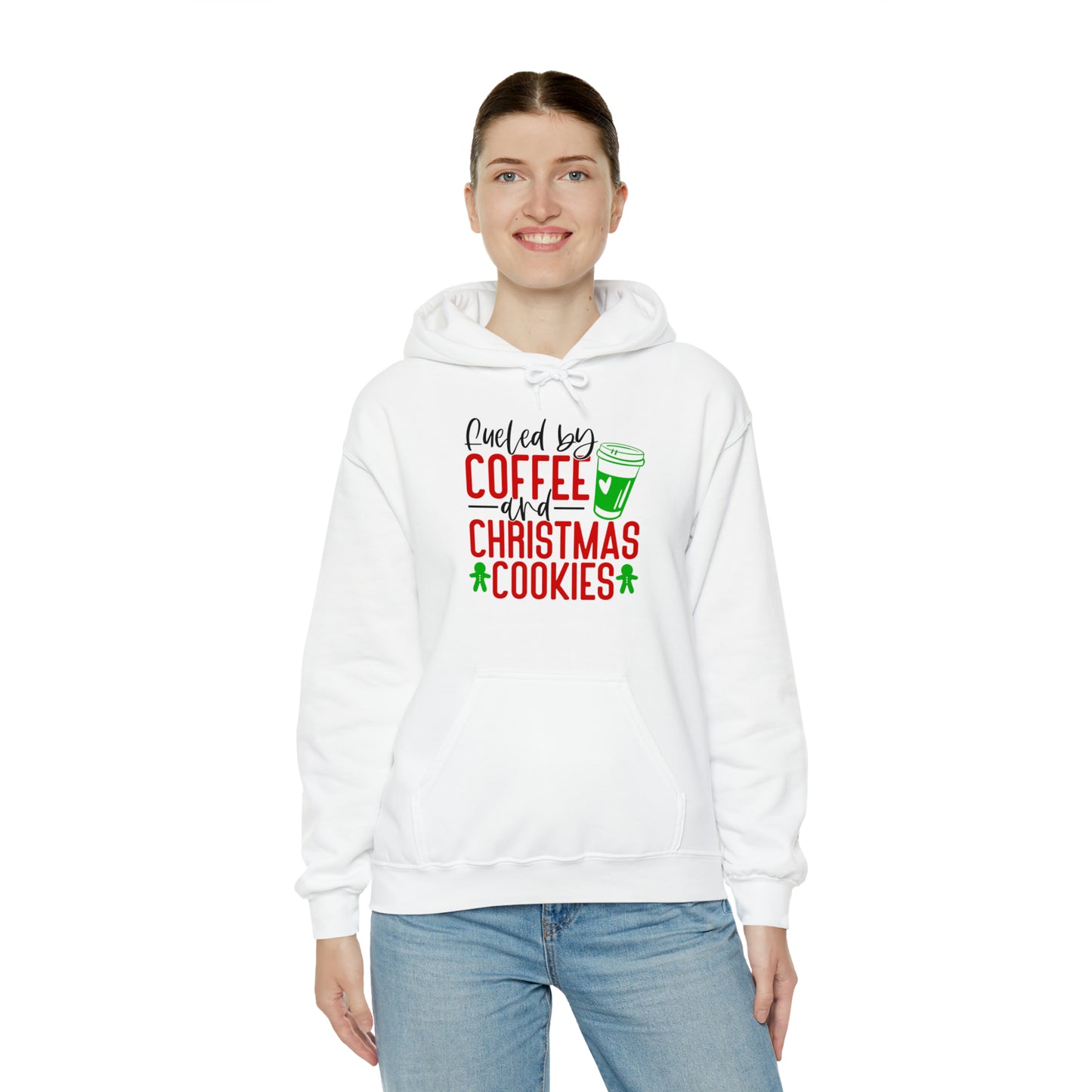 Fueled by coffee and Christmas cookies - Unisex Heavy Blend™ Hooded Sweatshirt