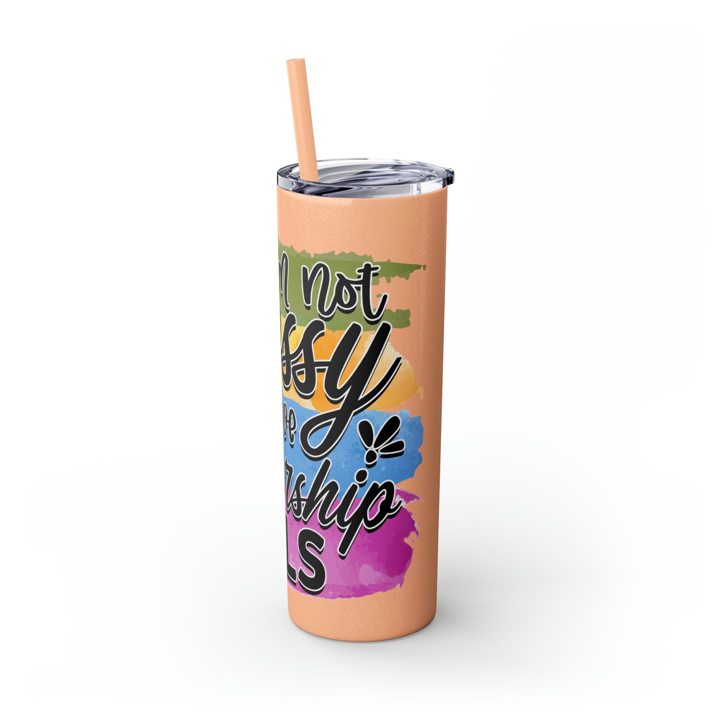 I'm not bossy I have leadership skills- Skinny Tumbler with Straw, 20oz