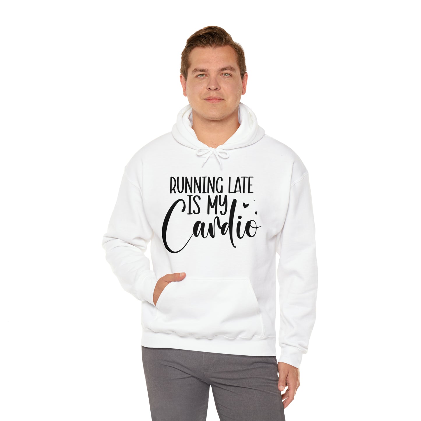 Running late is my cardio-Unisex Heavy Blend™ Hooded Sweatshirt