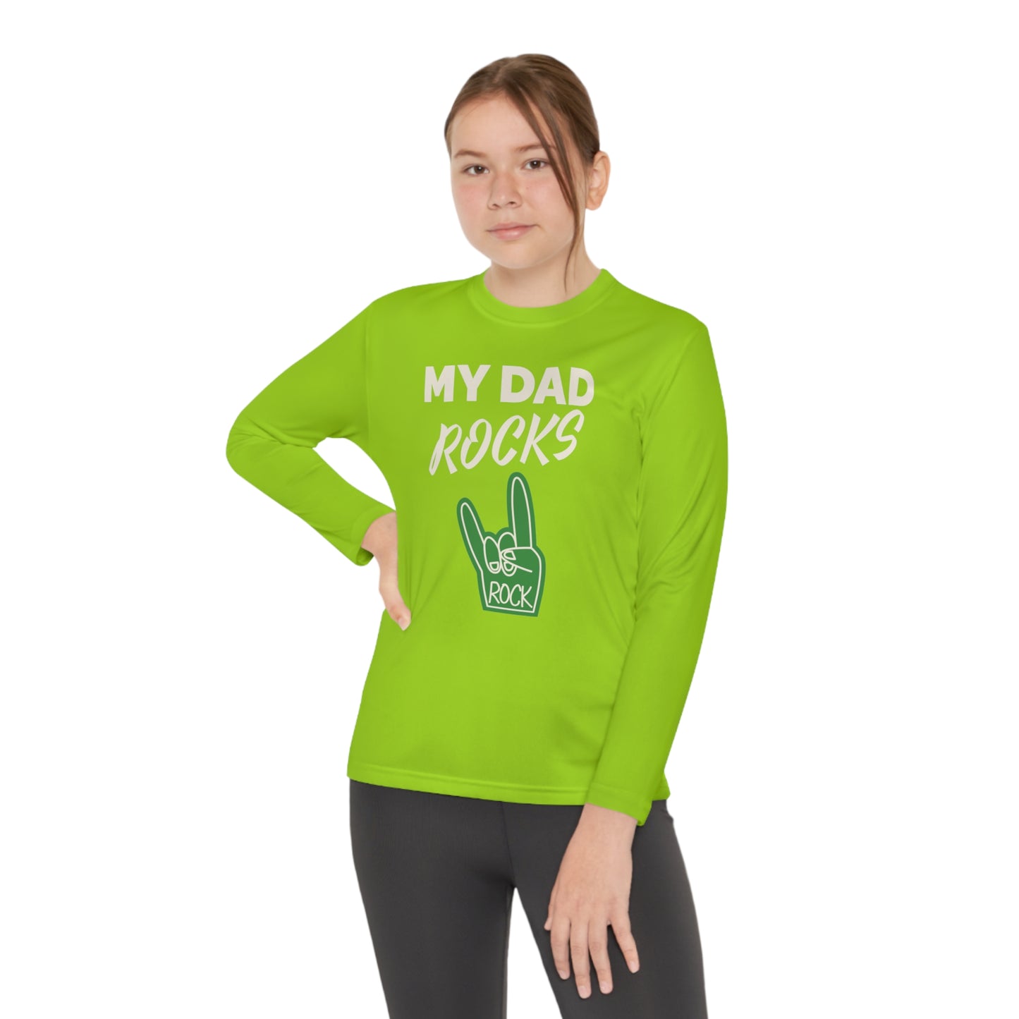 My dad rocks-Youth Long Sleeve Competitor Tee