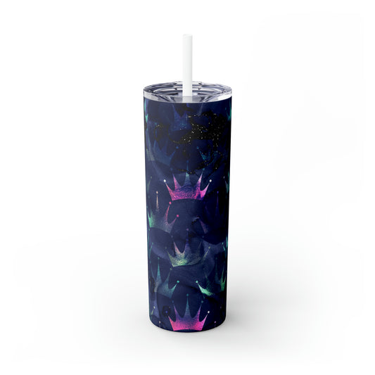 Mermaid-Skinny Tumbler with Straw, 20oz