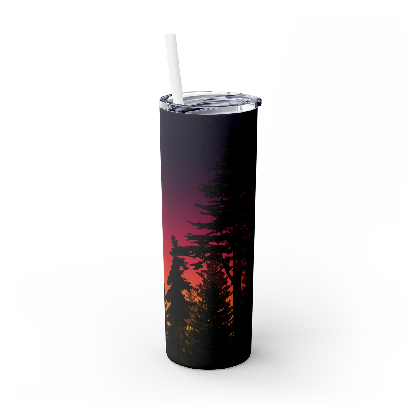 Night sunset- Skinny Tumbler with Straw, 20oz