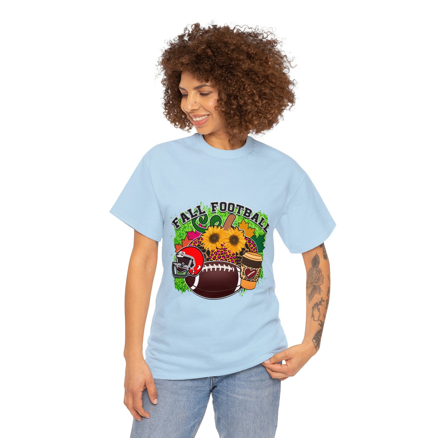 Fall Football- Unisex Heavy Cotton Tee