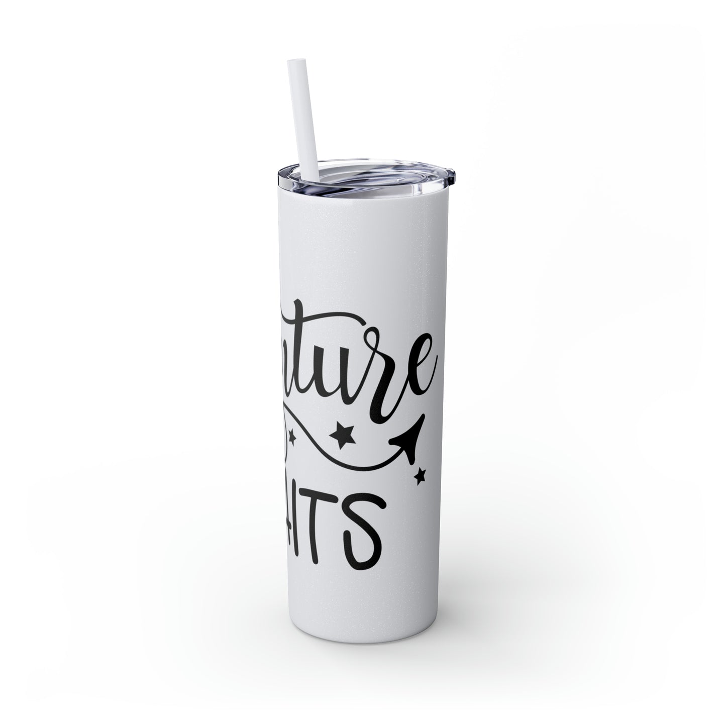 Adventure Awaits- Skinny Tumbler with Straw, 20oz