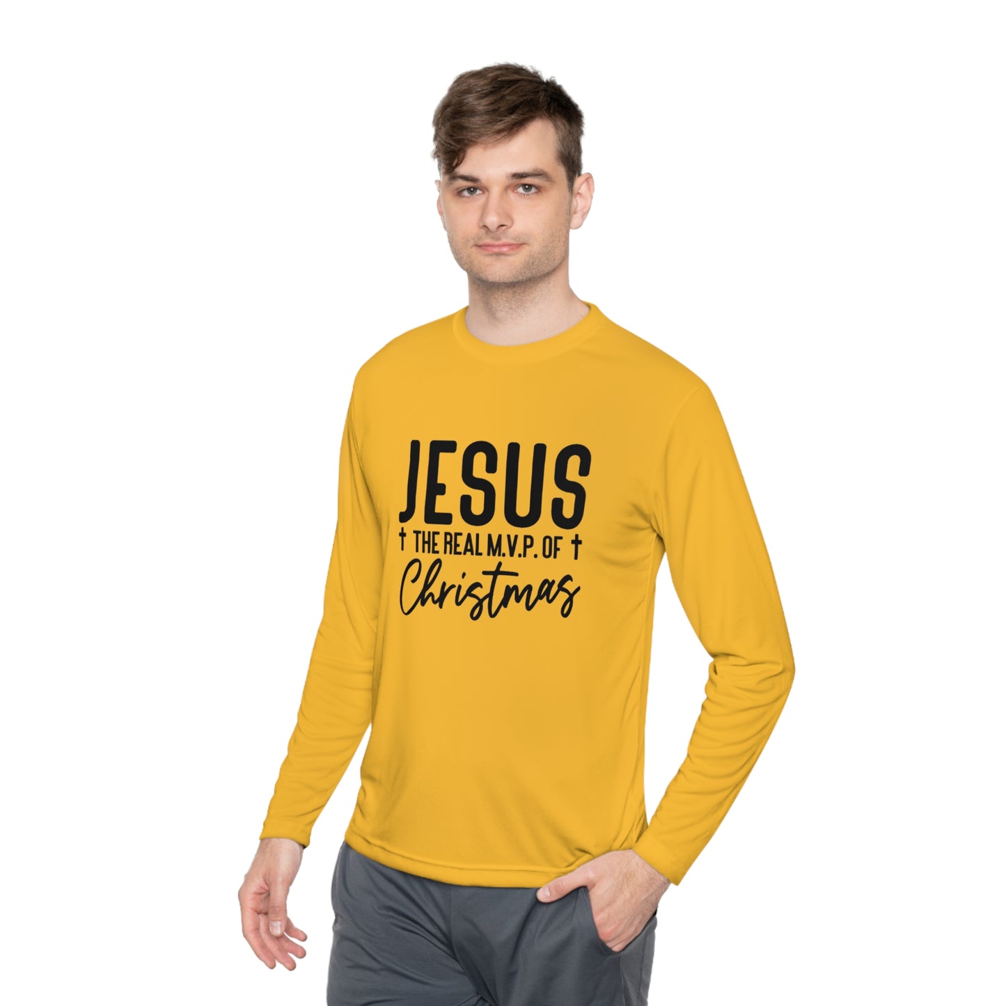 Jesus MVP of Christmas- Unisex Lightweight Long Sleeve Tee