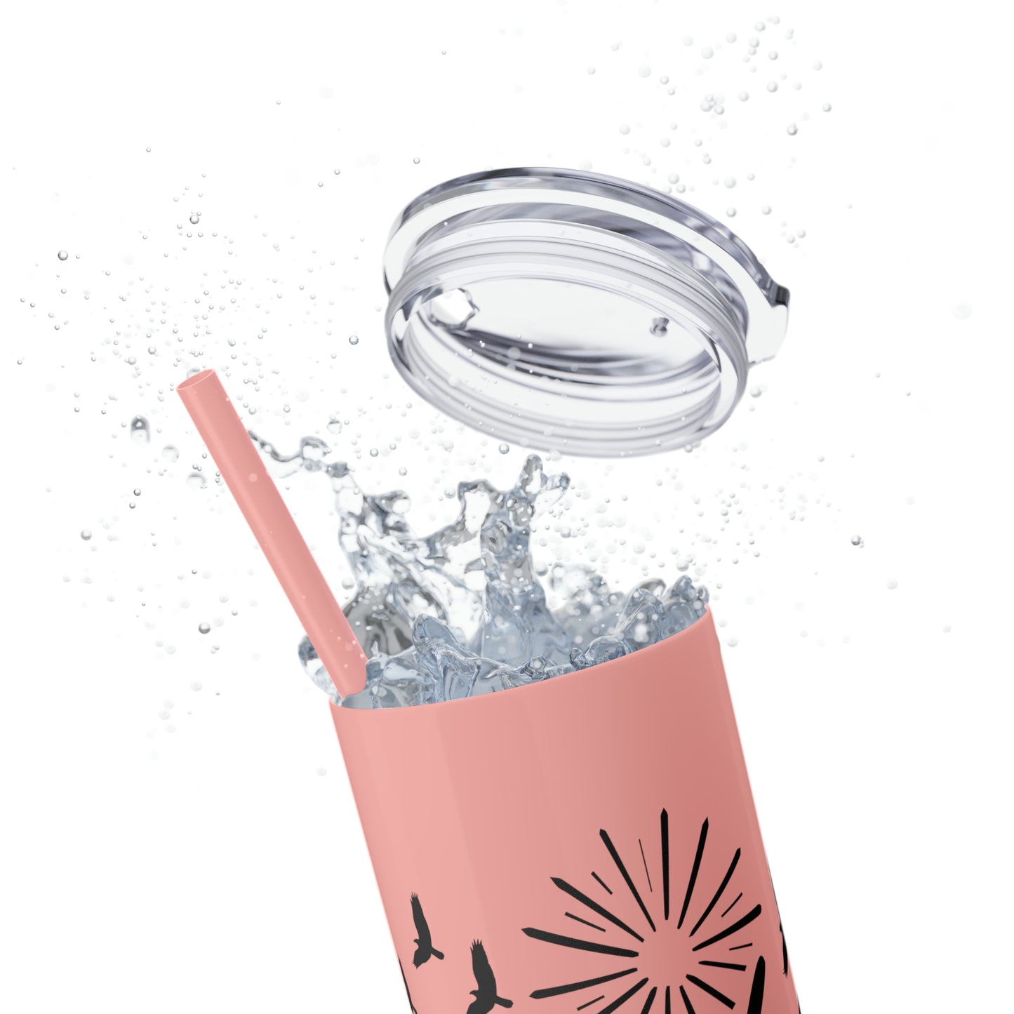 The beach is calling-Skinny Tumbler with Straw, 20oz