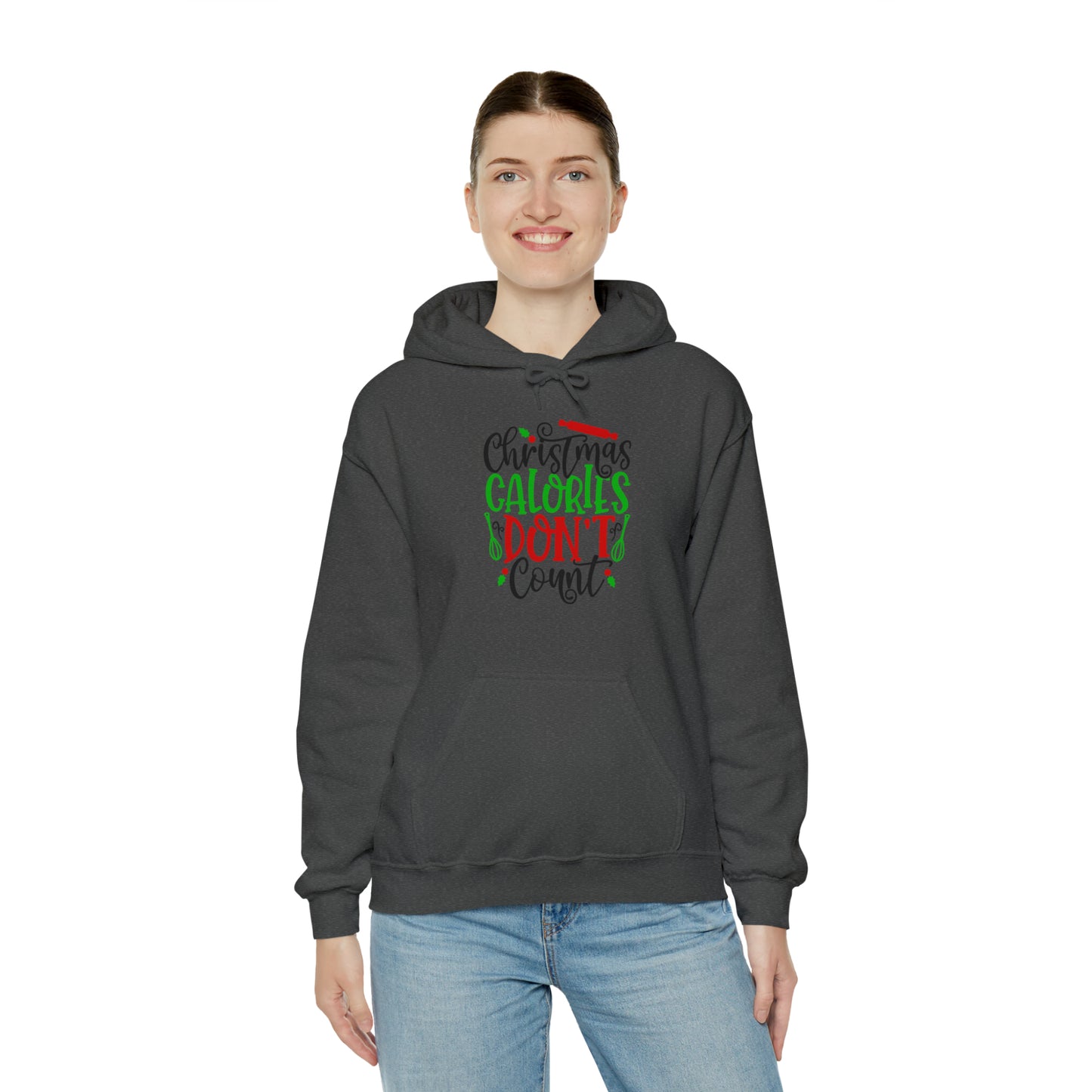 Christmas calories don't count- Unisex Heavy Blend™ Hooded Sweatshirt