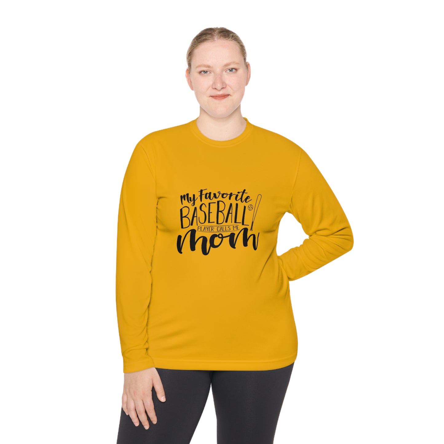 My favorite baseball player calls me mom- Unisex Lightweight Long Sleeve Tee