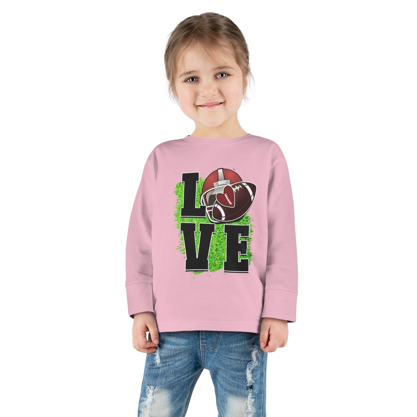 I love football-Toddler Long Sleeve Tee