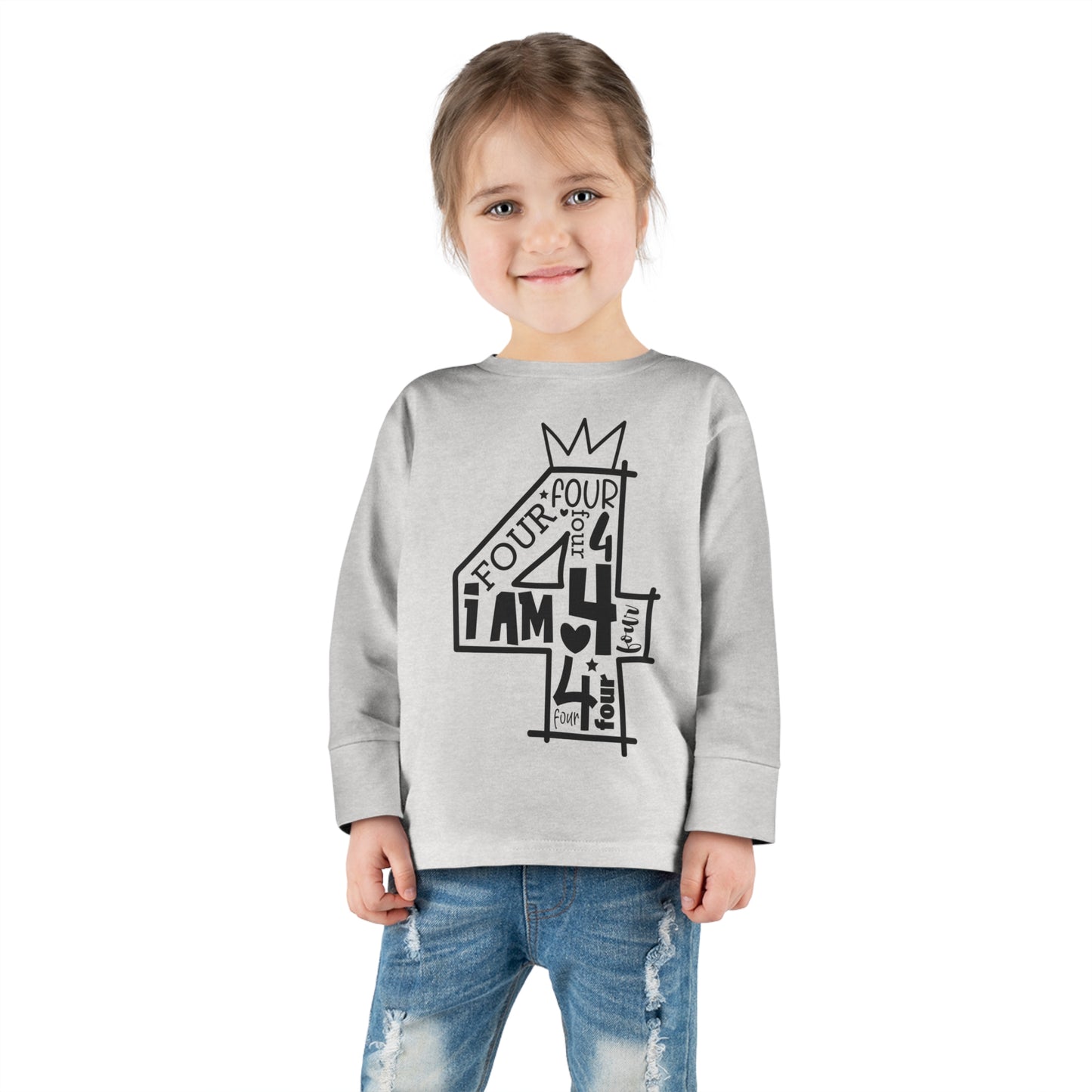 I'm four- Toddler Long Sleeve Tee