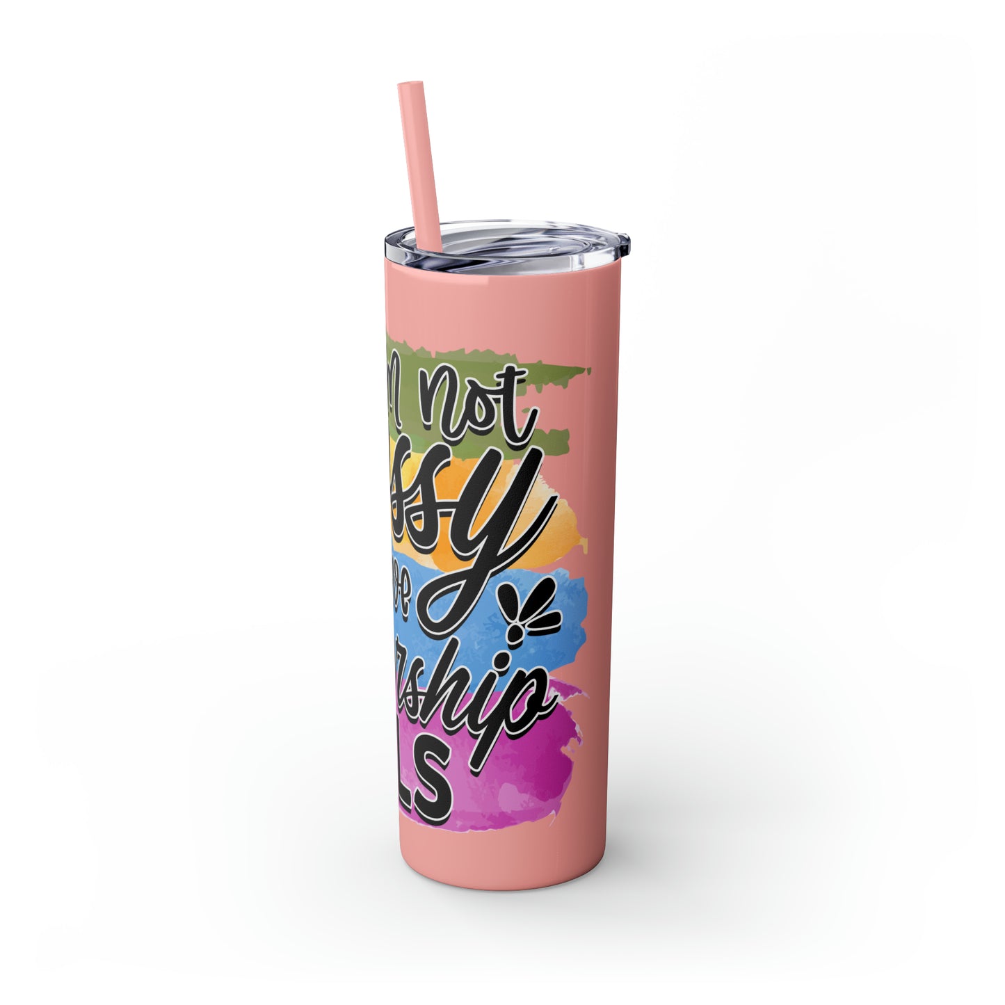 I'm not bossy I have leadership skills- Skinny Tumbler with Straw, 20oz