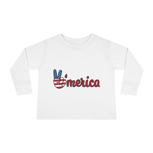 American Peace-Toddler Long Sleeve Tee