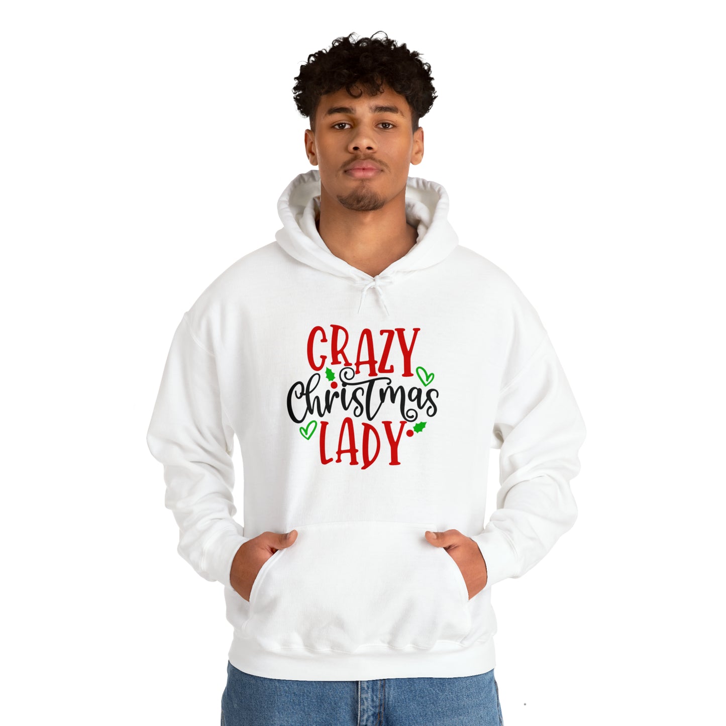 Crazy Christmas Lady - Unisex Heavy Blend™ Hooded Sweatshirt