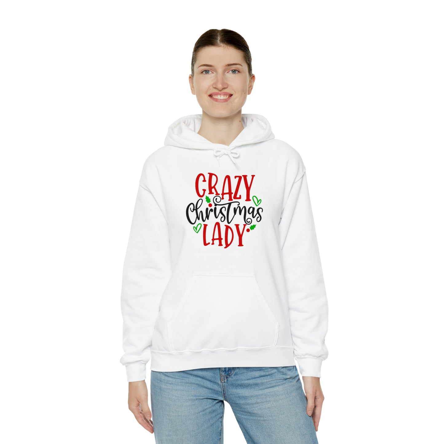 Crazy Christmas Lady - Unisex Heavy Blend™ Hooded Sweatshirt