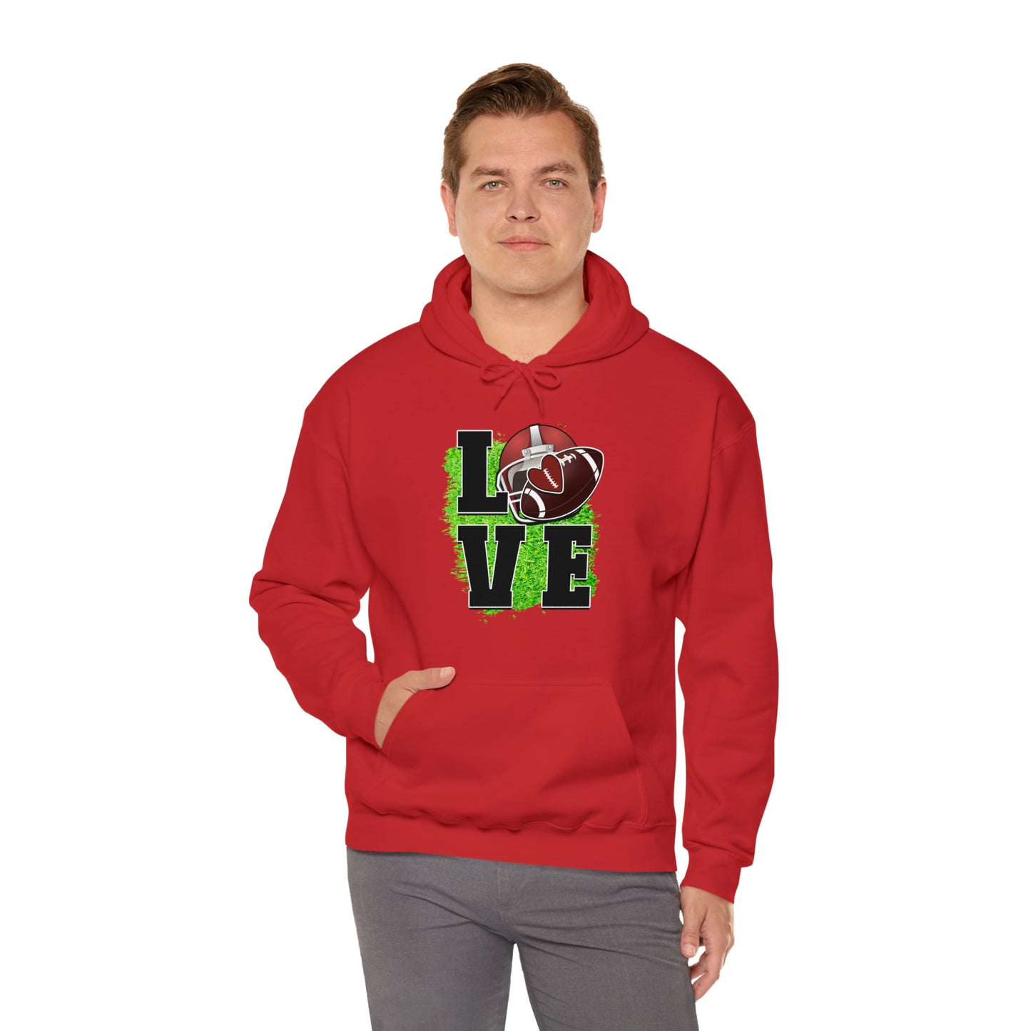 LOVE FOOTBALL- Unisex Heavy Blend™ Hooded Sweatshirt