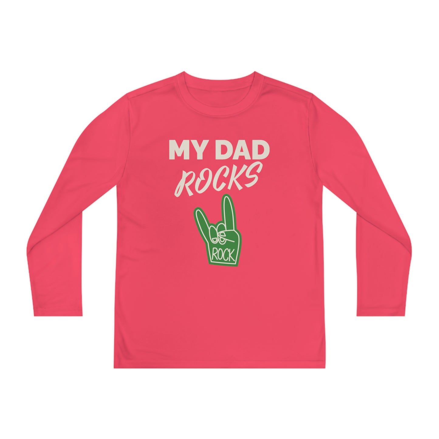 My dad rocks-Youth Long Sleeve Competitor Tee