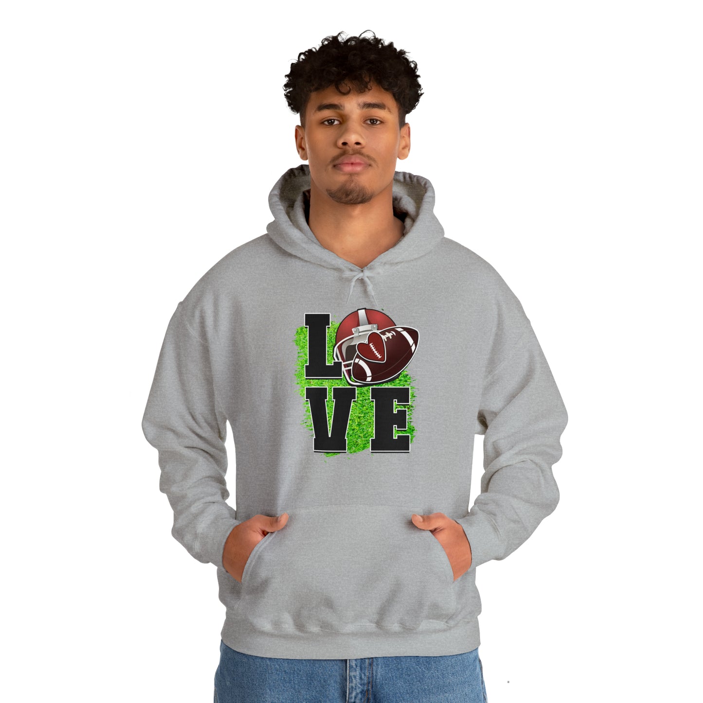 LOVE FOOTBALL- Unisex Heavy Blend™ Hooded Sweatshirt