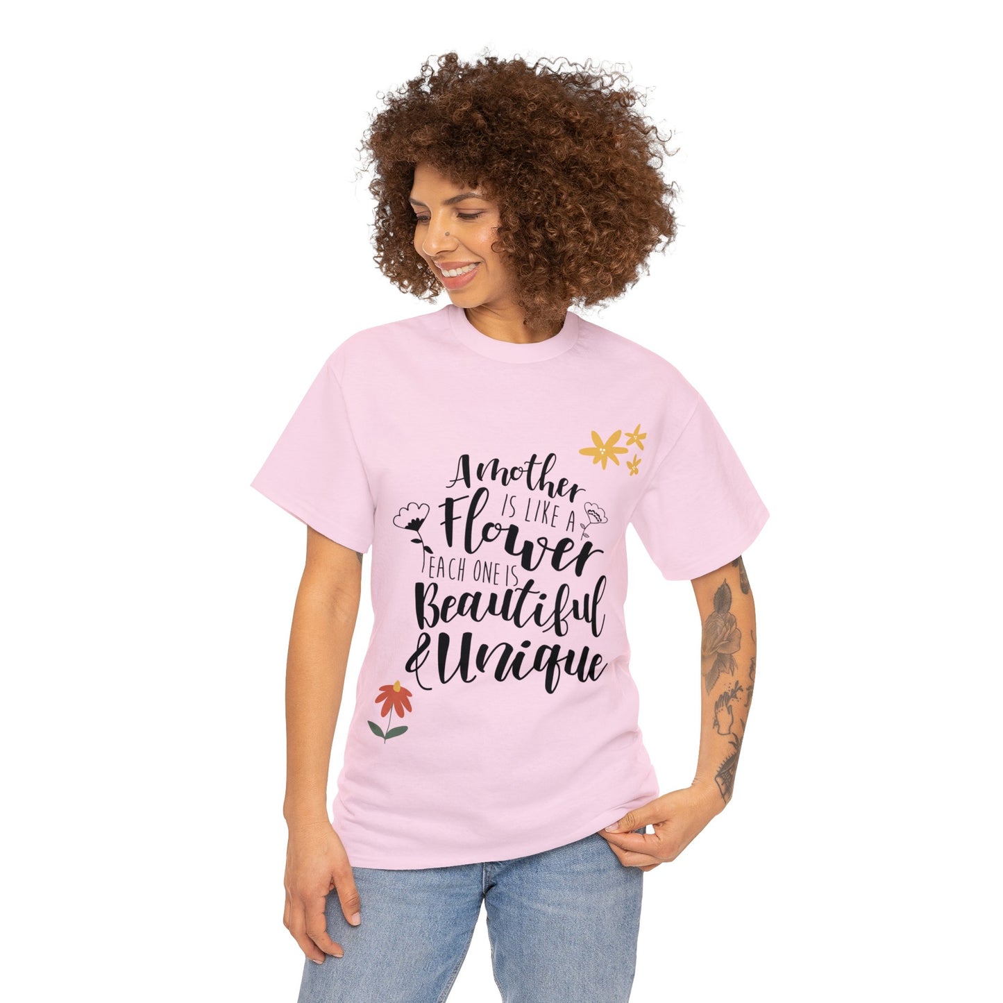 A mother's like a flower- Unisex Heavy Cotton Tee