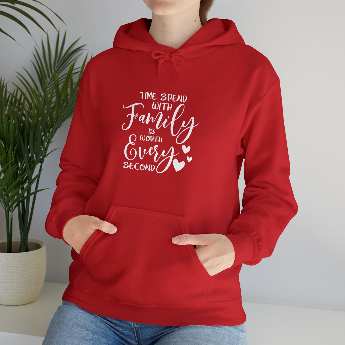 Time spend with family is worth every second- Unisex Heavy Blend™ Hooded Sweatshirt