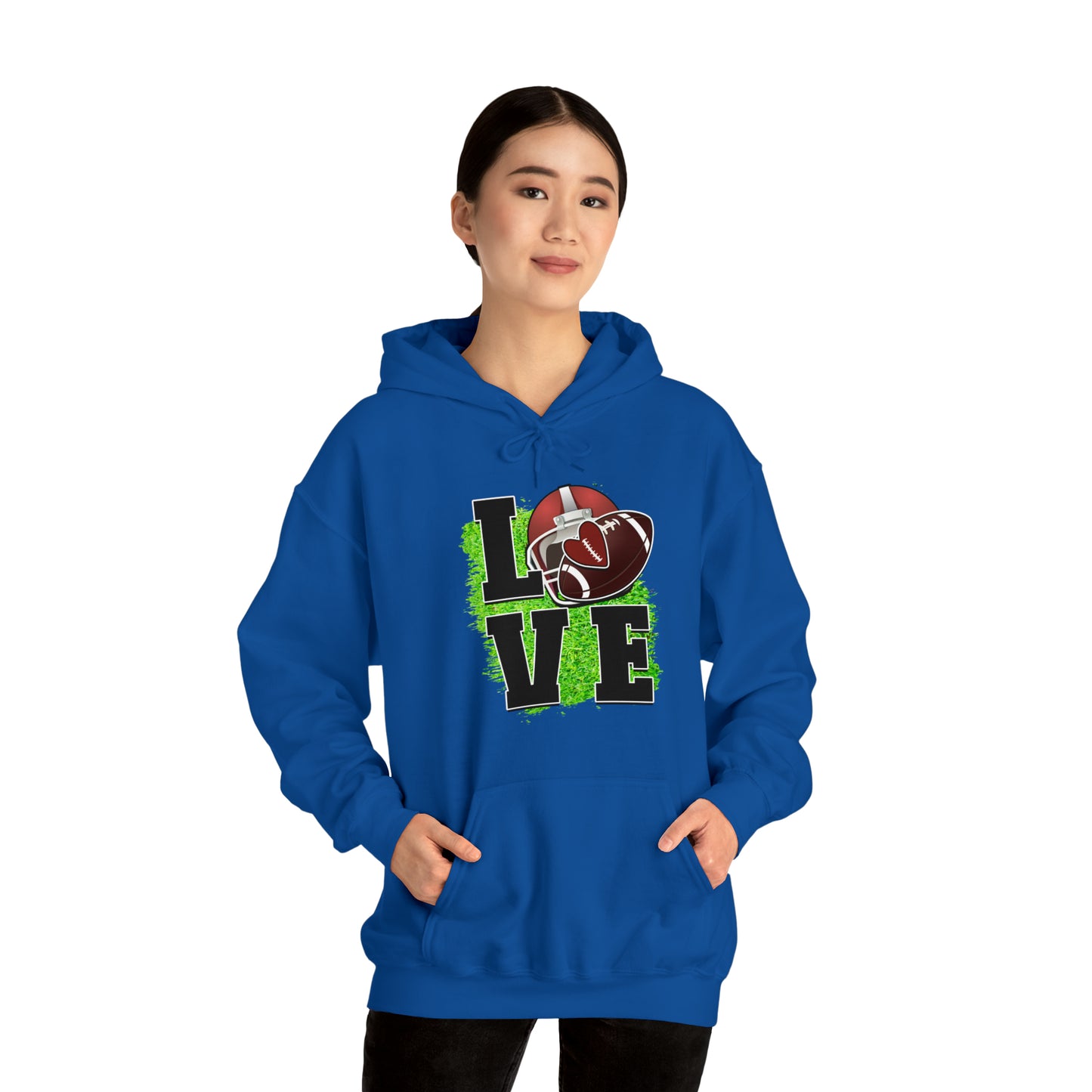 LOVE FOOTBALL- Unisex Heavy Blend™ Hooded Sweatshirt