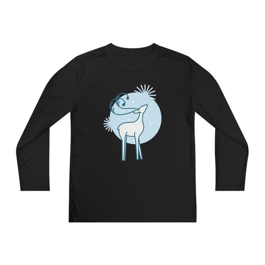 Holiday deer-Youth Long Sleeve Competitor Tee