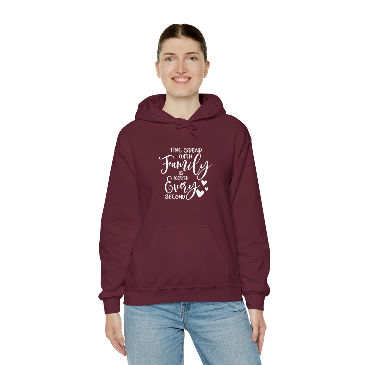 Time spend with family is worth every second- Unisex Heavy Blend™ Hooded Sweatshirt