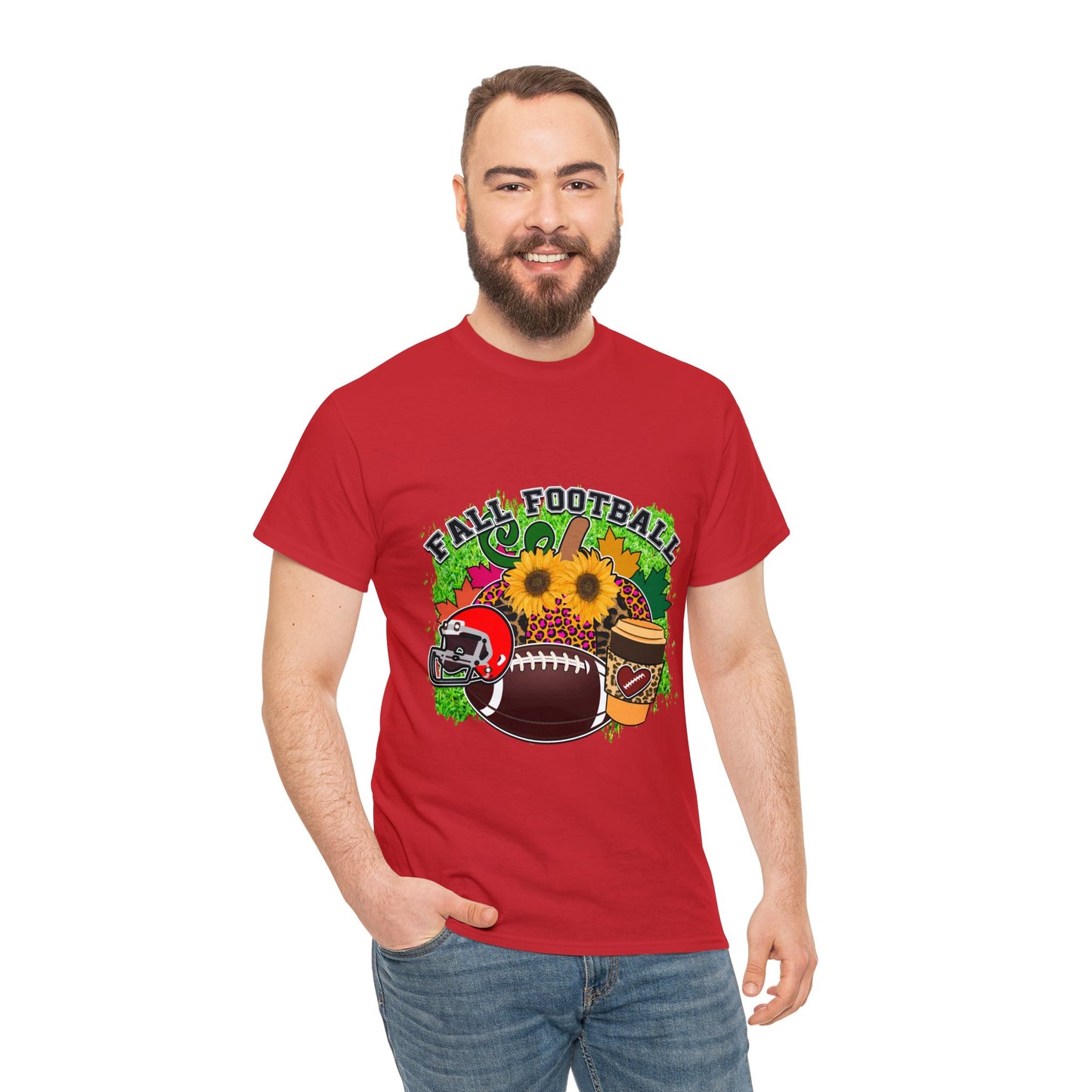 Fall Football- Unisex Heavy Cotton Tee