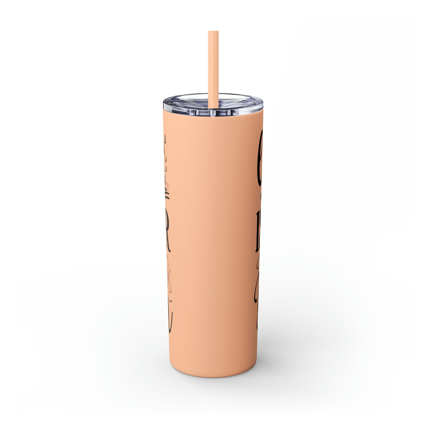 Life is better at the beach - Skinny Tumbler with Straw, 20oz