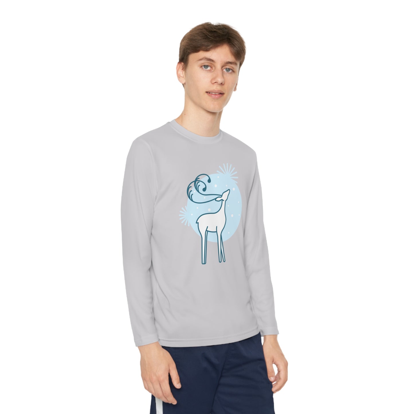 Holiday deer-Youth Long Sleeve Competitor Tee