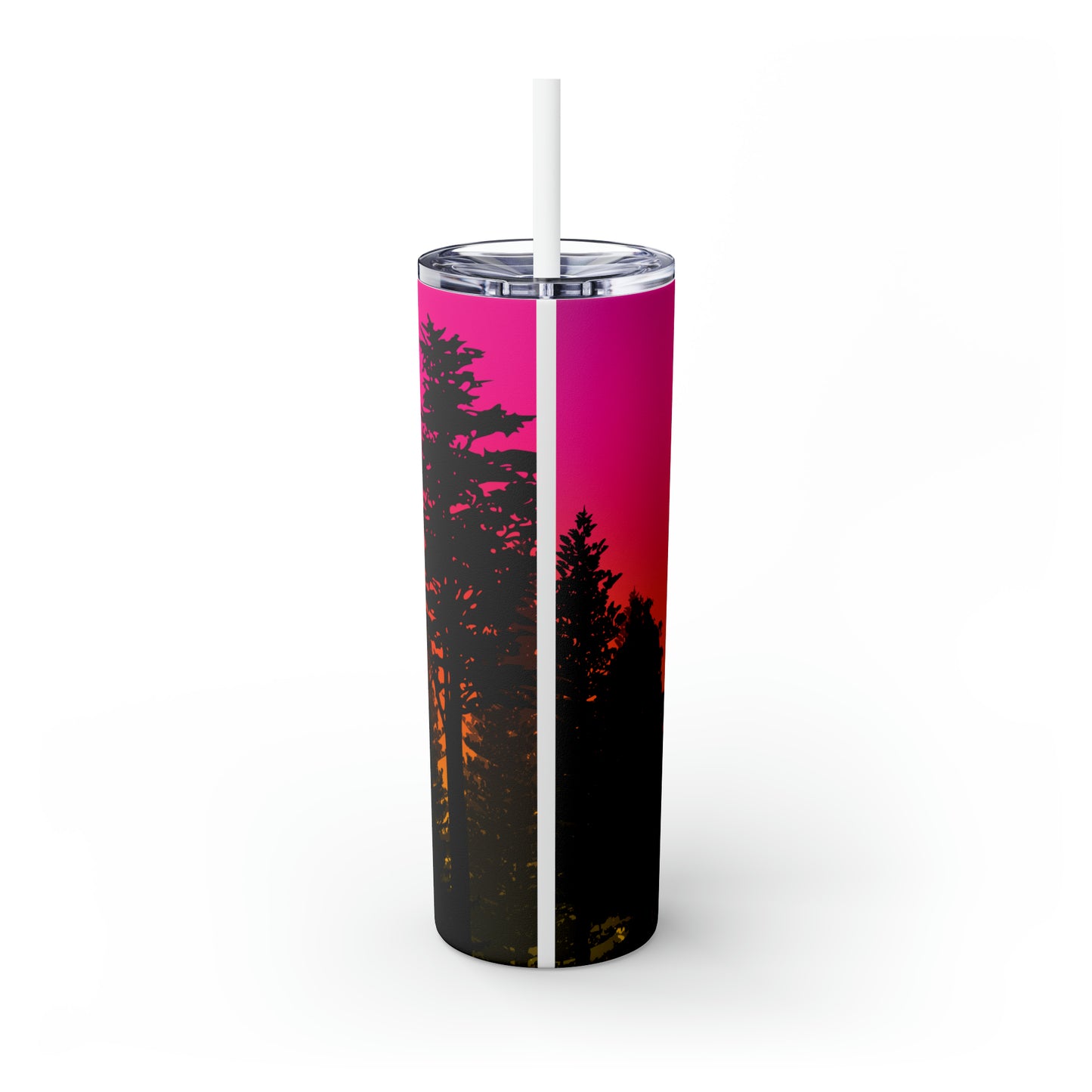 Pink Sunset- Skinny Tumbler with Straw, 20oz